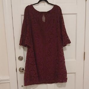 Gabby Skye Burgundy Lace Tunic
